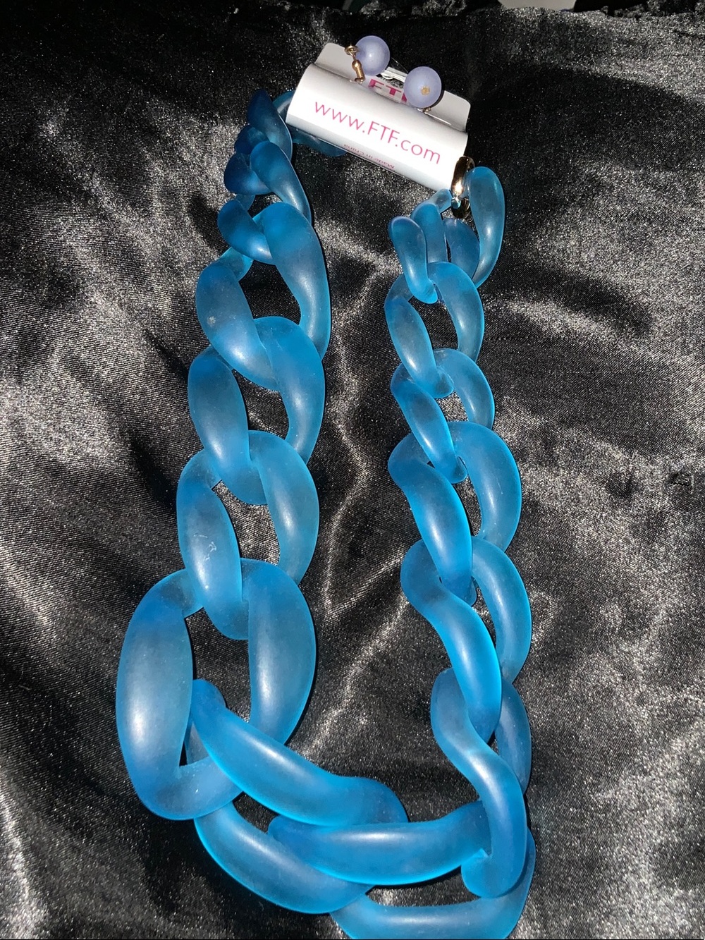 Blue Chunky Link Necklace